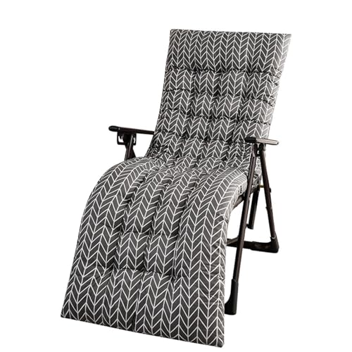 Mateju Cojín para Tumbona de Jardín 53x170x8cm - Suave Cómodo Cojín Reclinable Colchoneta para Tumbonas, Ideal para Exterior Sillas Balcón Playa Terraza (Gris,45x125x8cm)
