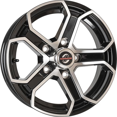 TASKMASTER TRINITY 15x5 5x5 Bolt Pattern Black Machined 5 Spoke Trailer Wheel Rim 3.19 Center Bore 2160 Load Carry Capacity