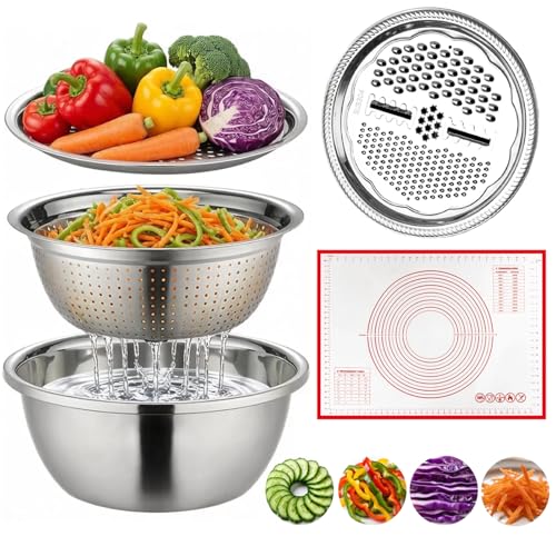 Set de cocina 3 en 1 con tazones de acero inoxidable 304 grueso miniatura 1