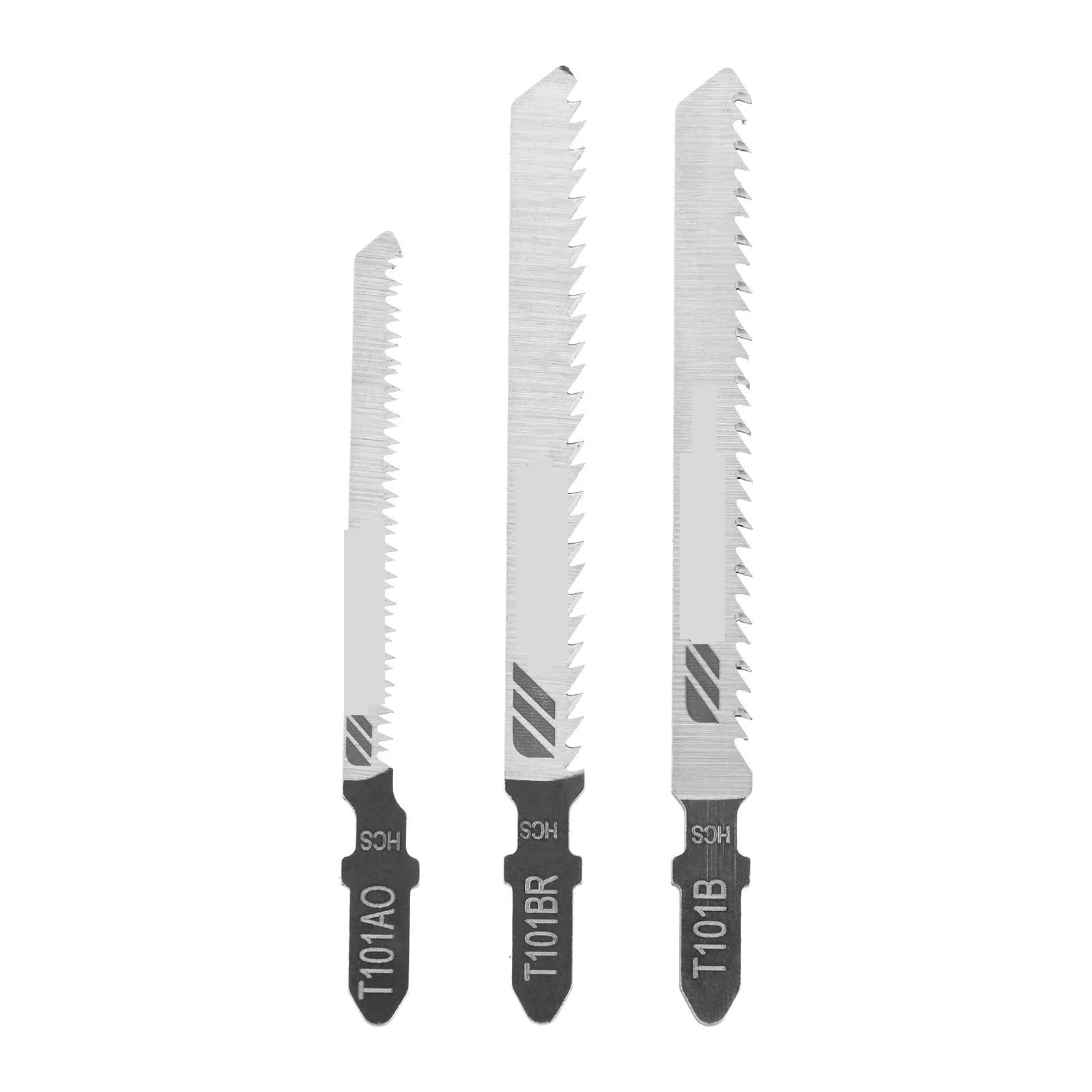 Set di lame per seghetto alternativo HCS con attacco a T da 60 pezzi per utensile taglio dritto preciso in acciaio al carbonio per tavola legno in metallo plastica(T101BR)
