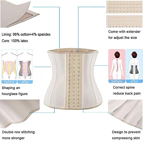 Image of ECOWALSON Waist Trainer for Women - 9 /25 Steel Bones & Additional Extender Cincher Corset for Hourglass body Shaper