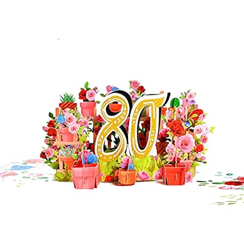 XDISHYN 3D Pop Up Greeting Card Flower Anniversary Wedding Valentine Birthday Gift Card (80) Cover