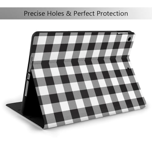Étui iPad 10.2 imprimé écossais noir avec support de table