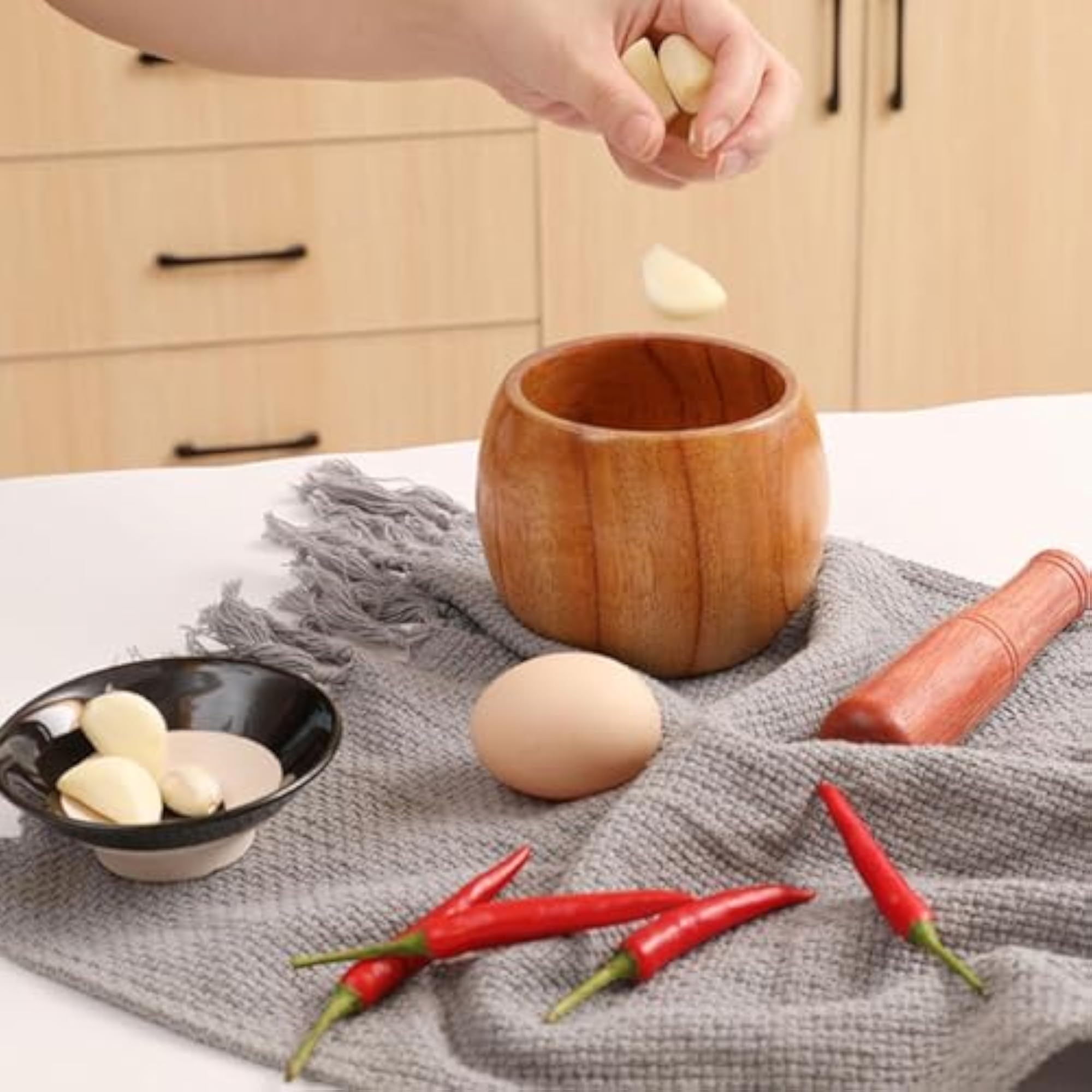 Spice Grinding Set for Fresh Garlic and Spices