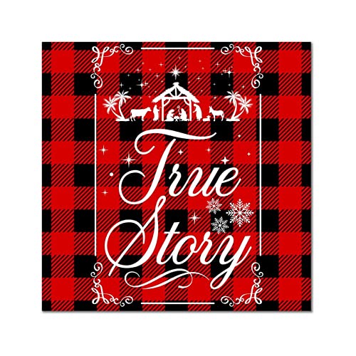 Plaque murale en bois Christmas Is Coming décoration vintage salon cuisine 30x30 cm