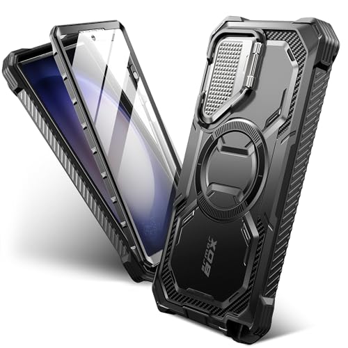 i-Blason - Carcasa para Samsung S24 Ultra, protector frontal con película integrada, protección de cámara como soporte (gris hierro)