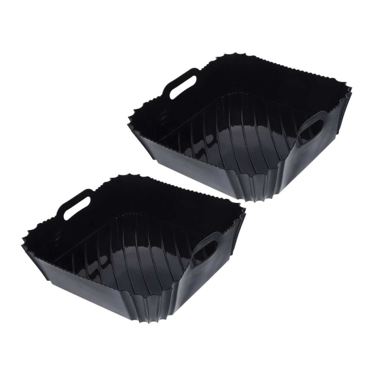 Silicone Pot for Air Fryer Non-stick Liner Pots Handles Replaceable Baskets Square