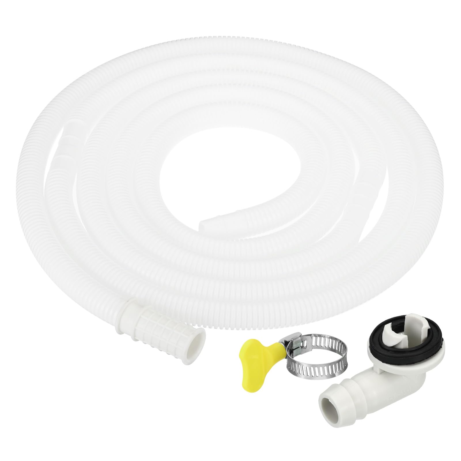PATIKIL 10ft Air Conditioner Drain Kit, Universal Drain Connector AC Drain Hose with Clamp for Mini-Split Window AC Unit Faucet, White