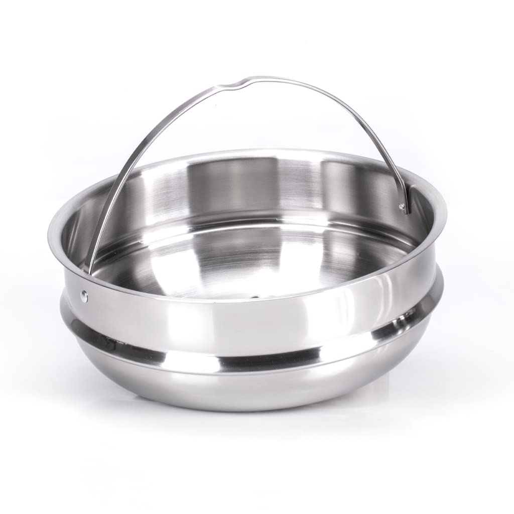 Moneta Pastaiola Allegro Inox 24 cm 7 litri, con doppio cestello, scolapasta e cestello vapore. Per tutti i fuochi, compresa induzione., A01A167502