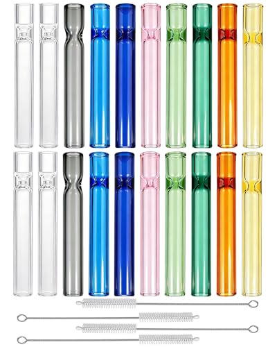 Image of 20 Pcs Borosilicate Glass Tubes 4 Inch (10 cm), Thick Glass Blowing Tubes, 2mm Wall Heat Resistant for Lab Experiments DIY Projects Industrial Use, Acid Alkali Resistant, Multicolor