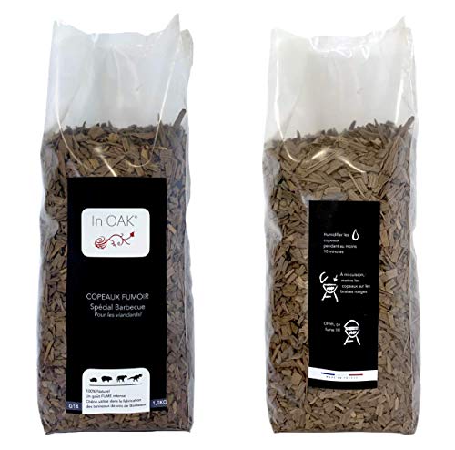 InOak Smoking Chips, Wood, 100% Natural French Oak for BBQ and Smoker, 1 kg