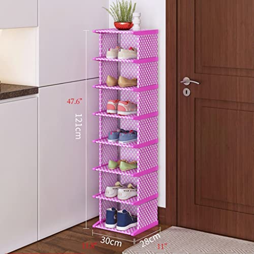Meuble à chaussures pour petits espaces et étagère verticale à 8 niveaux