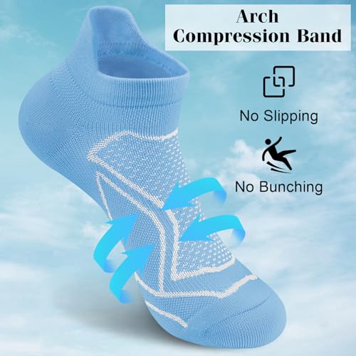 Womens Athletic Running Ankle Socks 6 Pairs - Comfortable Crew and Cushioned Low Cut Socks2