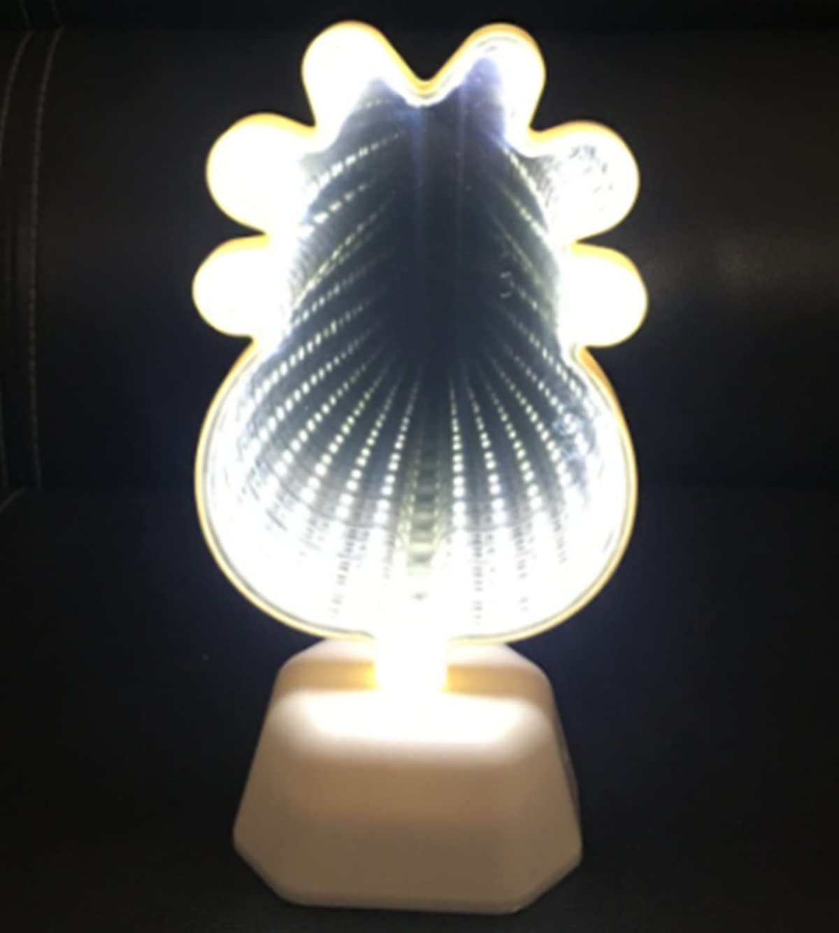 QQY LED Night Lamp, Tunnel Light 3D Infinity Mirror Light Cute Heart Wall Decor Lights for Christmas Party Room Wedding Decor (Pineapple)