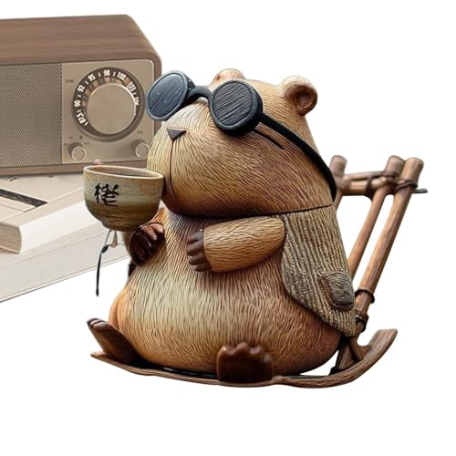Capybara figurine buvant thé statue déco intérieur maison - 2
