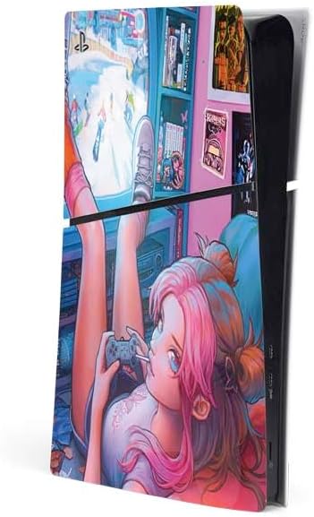 Skinit Decal Gaming Skin Compatible with PS5 Slim Digital Edition Console - Officially Licensed Anime Catgirl Gamer Nerd by Ivy Dolamore Design