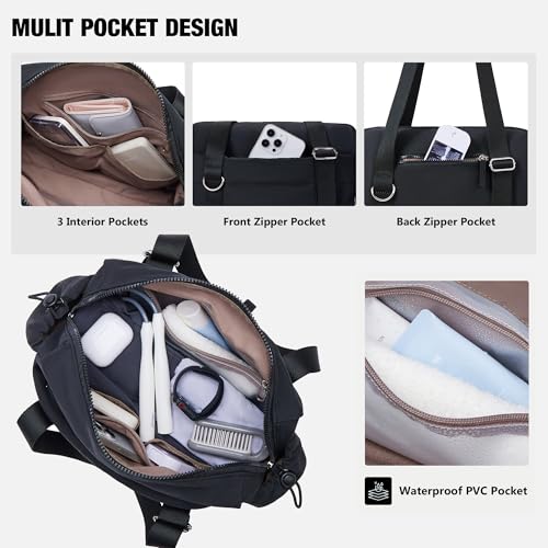 Image of ROULENS Small Gym Bag for Women 2 Set Mini Gym Duffle Bag with Wet Compartment and Coin Wallet, Gym Tote Bag for Workout /Sport /Travel