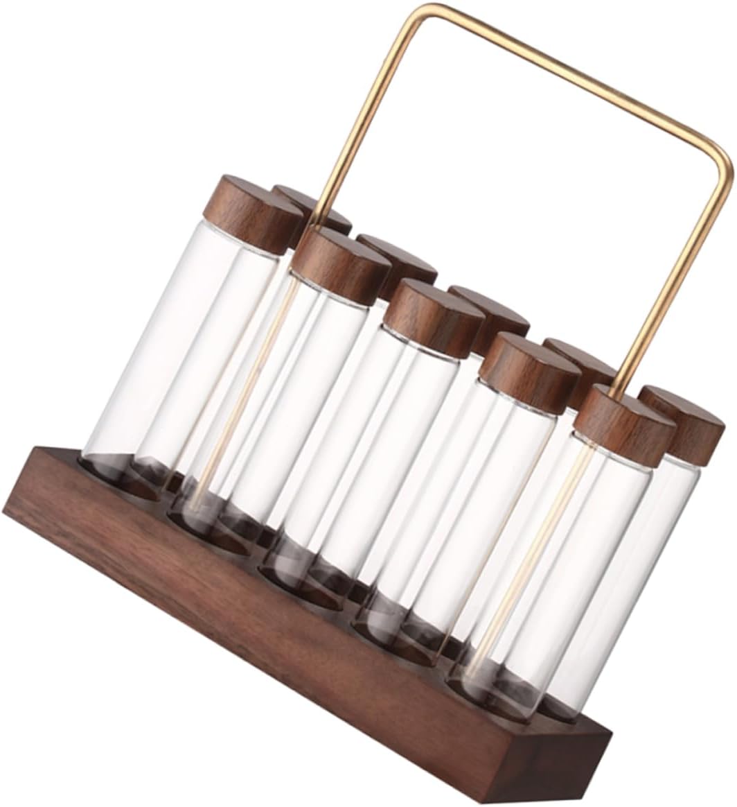 1set Coffee Bean Dispensing Bottle Sealed Storage Jar Stand Airtight Glass Container for Coffee Tea Spice