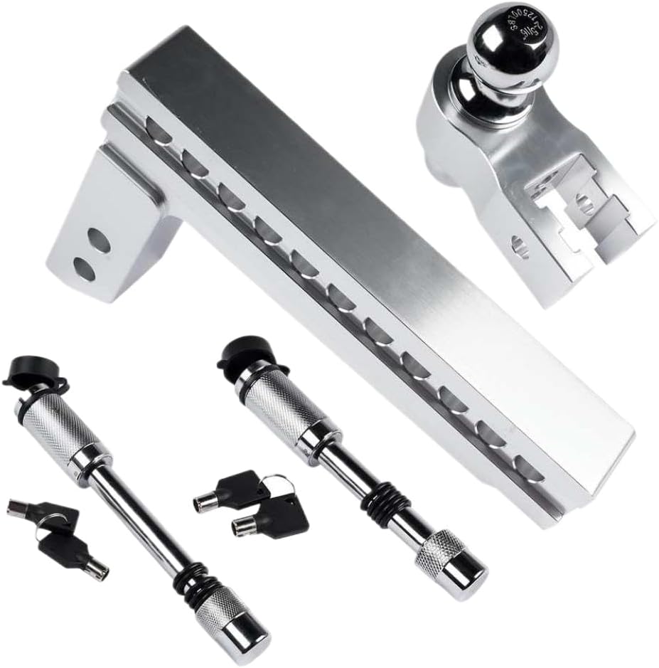 Adjustable Trailer Hitch Device 10 Inch Drop Rise Aluminum Fits 2 Inch Receiver