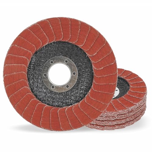 4.5" x 7/8" Premium Ceramic Flap Discs, 80+ Grit Grinding Wheels 5 Pack