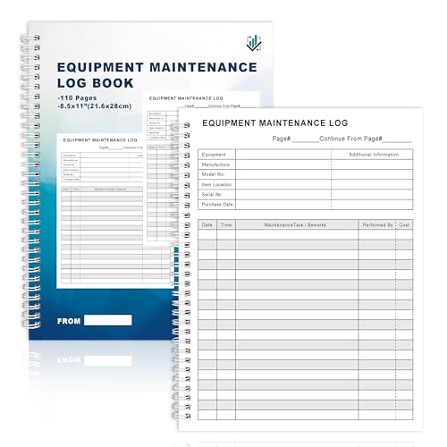 LKTHSEEK Equipment Maintenance Log Book 8.5 x 11 Inch 110 Pages Maintenance Record Notebook Tracking...