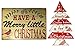 Christmas Decorations For Your Home - Set of 2 Wooden Christmas Signs - "Have A Merry Little Christmas" and "All Hearts Come Home For Christmas" Tree