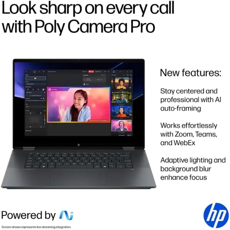 Image of HP OmniBook X Flip 16 inch 2K Touchscreen 2-in-1 Laptop, Intel Core Ultra 7 256V, 16GB RAM 512GB SSD, Backlit Keyboard, 5MP IR Webcam, Bluetooth, External 1TB Hard Drive Enclosure, Windows 11 Home, Gray