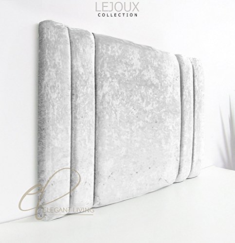 Lejoux™ Collection Normal - Cabecero de cama de terciopelo aplastado para cama individual, doble, king (blanco, 1,2 m (doble pequeño), 50,8 cm de alto) Cover