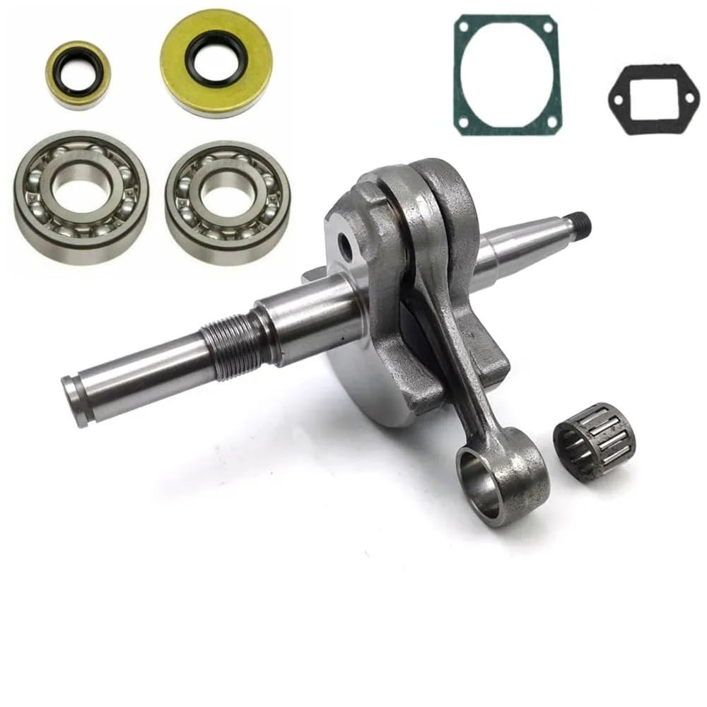 Kit de Junta de Anillo de pistón de 52mm con Sello de Aceite de rodamiento de Bolas de Eje de cigüeñal MS380 for Pieza de Repuesto de Motosierra s-ihl 038 MS381