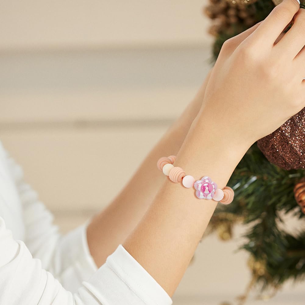 DICOSMETIC 84Pcs 6 Colors Acrylic Flower Bead 5 Petal Candy Color Pastel Beads Colorful Opaque Bead Cute Floral Loose Spacer Beads for Necklace Bracelets Earring Jewelry Making - Image 7