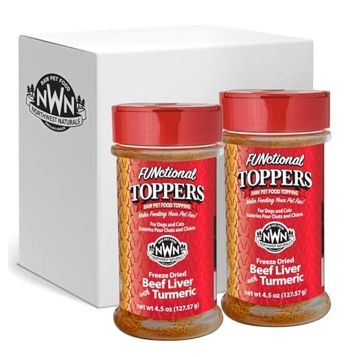 Northwest Naturals Freeze-Dried Beef Liver with Turmeric - Functional Topper for Dogs and Cats- Healthy, Limited Ingredients, Human Grade Pet Food, All Natural, Proudly Made in USA, 4.5 Oz (Pack of 2)