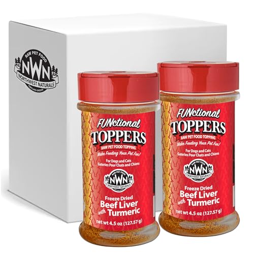 Image of Northwest Naturals Freeze-Dried Beef Liver with Turmeric - Functional Topper for Dogs and Cats- Healthy, Limited Ingredients, Human Grade Pet Food, All Natural, Proudly Made in USA, 4.5 Oz (Pack of 2)