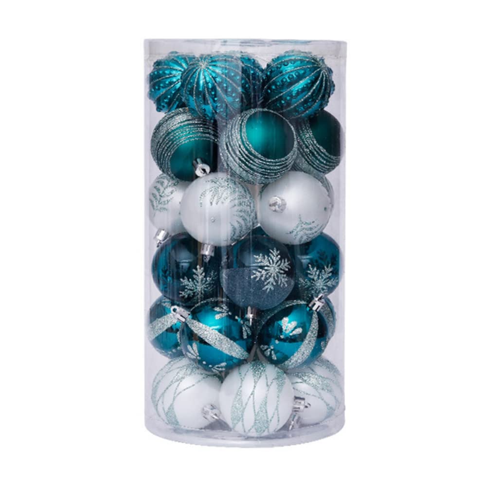 Set di 30 ornamenti per palline di Natale, infrangibili, decorazioni per albero di Natale, palline rosse e verdi per albero di Natale, decorazioni natalizie, matrimoni, feste, interni ed esterni,