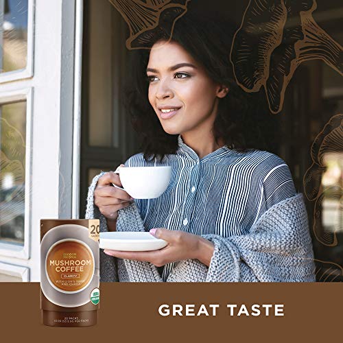 Shroomdna Organic Mushroom Coffee With Lions Mane And Chaga Mushrooms, Organic Instant Coffee. Instant Focus + Clarity All Day. Vegan, Gluten Free, No Added Sugar | Usda Certified Organic (20 Count (Pack Of 1)) #TOP3