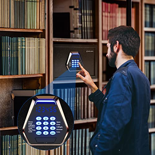 Melenta Digital Safe Box Fireproof/Security Cabinet Safe With Detachable Shelf/Electronic Lock Box With Backlight Keypad For Cash Jewelry Document In Home/Dorm/Office, (0.8Cuft Black) #TOP6
