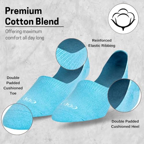 Image of Odd Sox - Basix Unisex Medium No Show Socks - Cotton Blend Low Profile - Heather Colors - Breathable Everyday Comfort