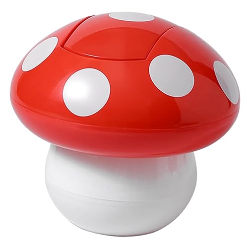 Cubo de basura decorativo con tapa en forma de hongo para el hogar, oficina, cocina, cuarto de bebé, lindo contenedor de hongos para una fácil