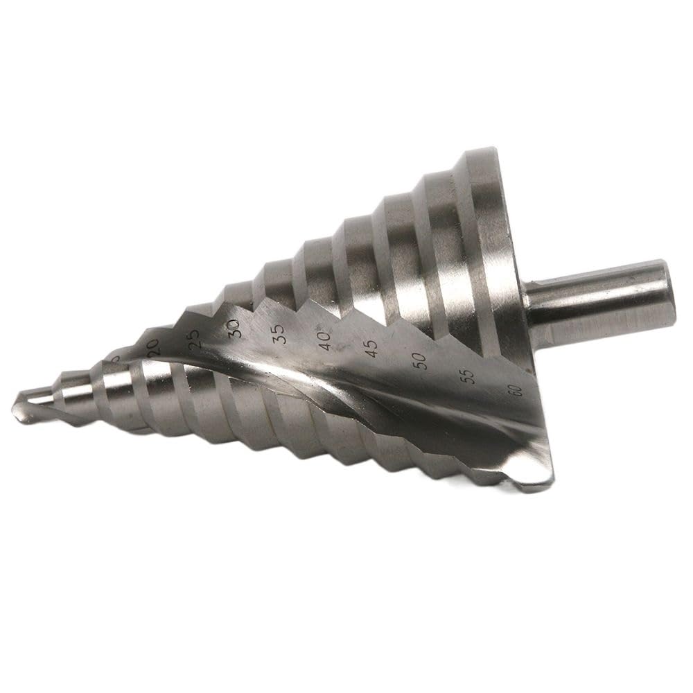 Wiertła do metalu, wiertło stopniowe z rowkiem spiralnym, 1 szt. 6-60mm 4241 wiertło stożkowe stopniowe z chwytem okrągłym, drewno, drewno, chwyt okrągły