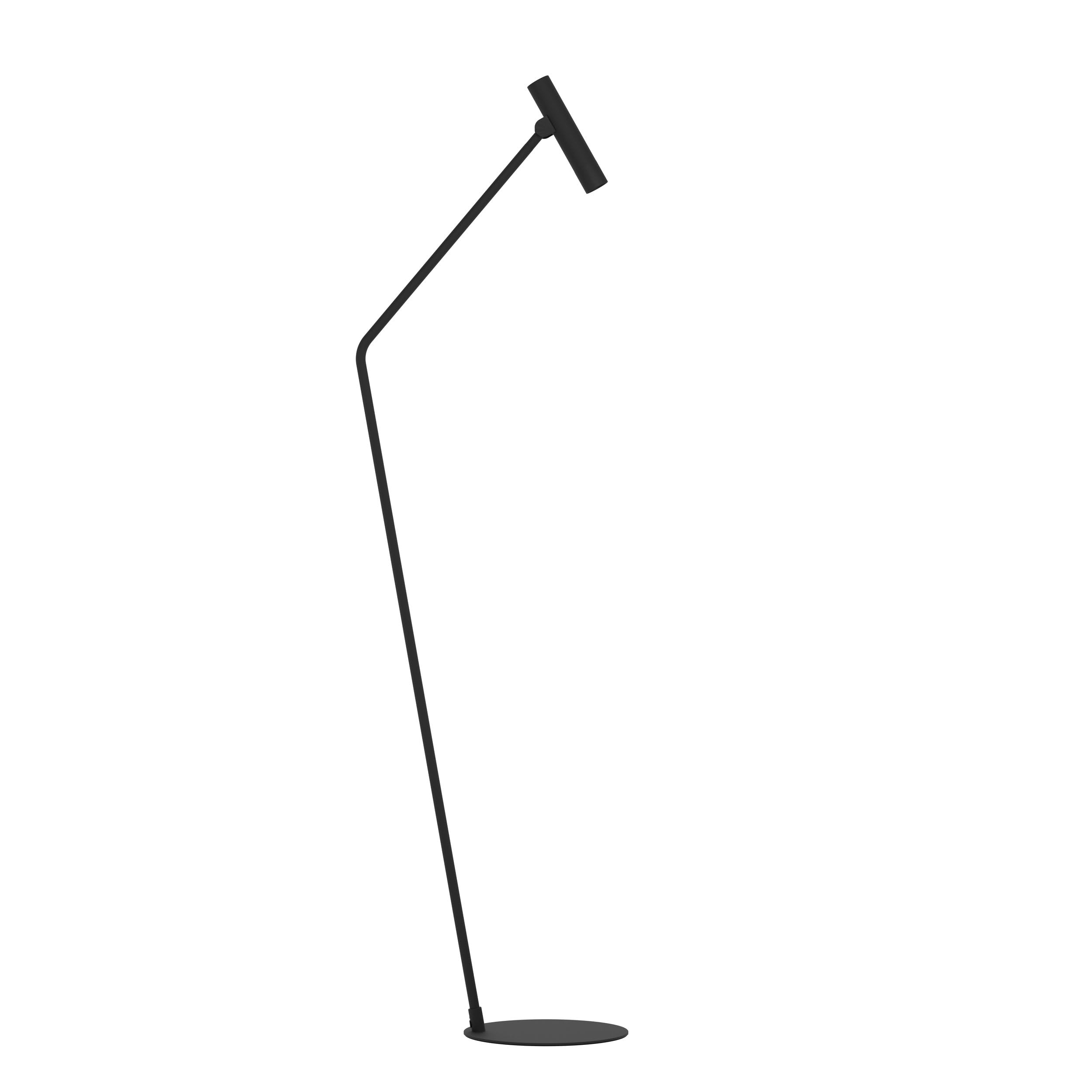 EGLO Lampa podłogowa LED Almudaina, wewnętrzna oprawa z obrotowym reflektorem, minimalistyczna metalowa lampa do salonu, czarna, ciepła biel, 157 cm
