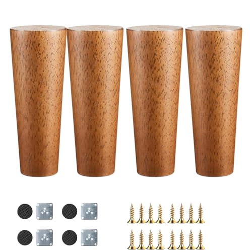 AUJLKJOUV 4 Piezas Patas De Mueble De Roble Madera Maciza Repuesto para Mesa Silla Sofá Armario Salón para Hogar Mesitas de Noche Pies