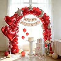 Sanu Belle Herz Folienballon 4 Stück Rot 24 Zoll Herzluftballons Hochzeit Herzballons Helium für Party,Valentinstag,Hochzeit,Verlobung,Muttertag,Geburtstagsdeko 205020 – Ansicht 2