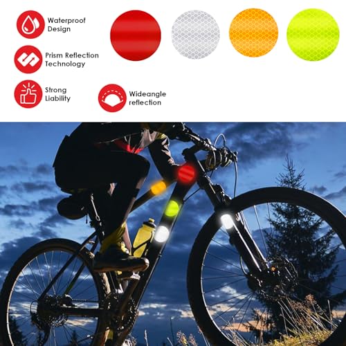 Image of Ymapinc 40Pcs Dot Reflective Tape Sticker Warning Reflector Stickers Safety Night Visibility Waterproof Reflector Sticker for Vehicle, Bicycles, Motorcycles, Clothing