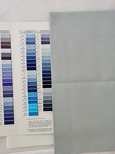 Image of KCS 16CT Counted Cotton Cross Stitch Aida Cloth Fabric (19 inch x 28 inch,Sea Foam)