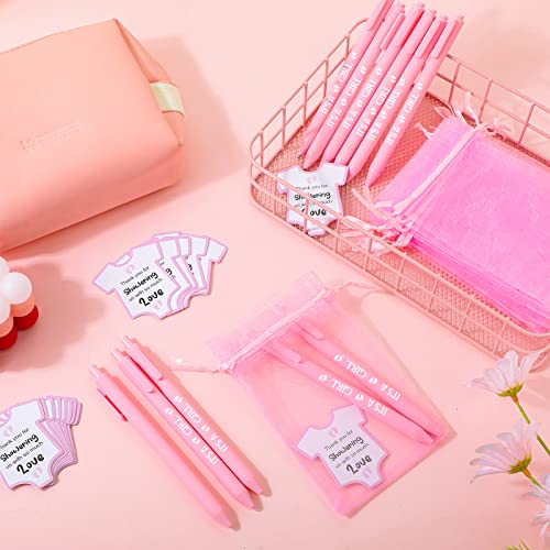 50 sets bolígrafos para baby shower color rosa TaoBary miniatura 5