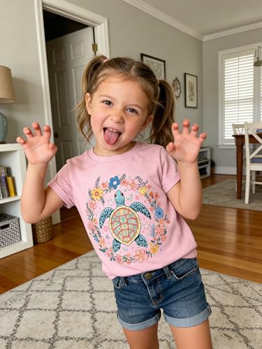Image of Funnycokid Toddler Girls Graphic T-Shirt, Short Sleeve Tee, 2-8 Years
