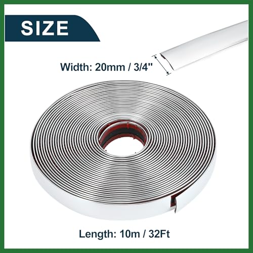 Moldura plateada brillante universal de 20 mm para parachoques y puerta de coche 5