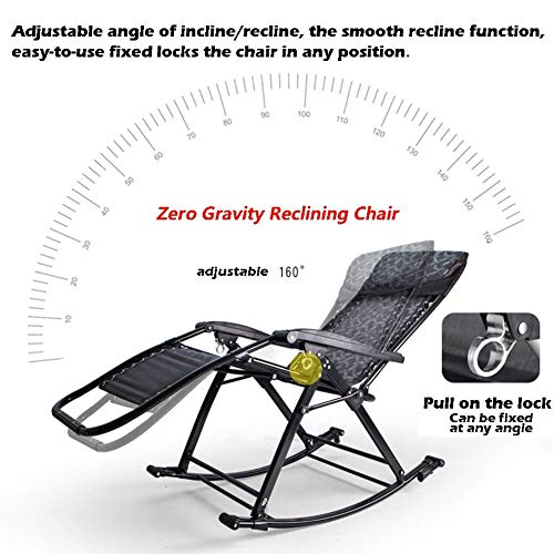 Cadeira de balanço adulto para pátio ao ar livre gravidade zero com almofadas para pessoas pesadas -