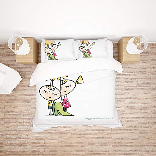 Housse de couette CHEHONG cadeau fête des mères parure de lit douce - 3