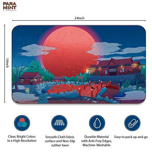 Paramint Blood Moon Shinto Anime - Mtg Playmat - Compatible For Magic The Gathering Playmat - Play Mtg, Yugioh, Pokemon, Tcg - Original Play Mat Art Designs & Accessories #TOP1