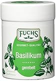 FUCHS Basilikum gerebelt, Gewürz mit pfeffrig-kühler leichten Schärfe (aromatische Kräuter in Dose), 3er Pack (3 x 20 g)